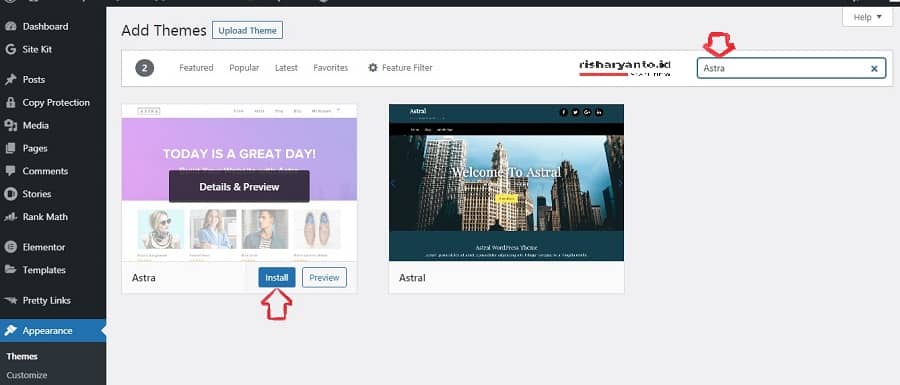 Astra Install Activate