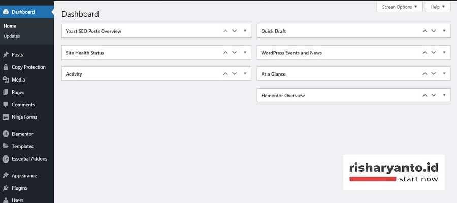 Tampilan Dashboard WordPress