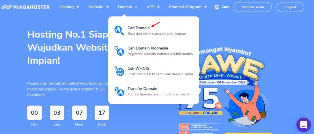 Cari Domain Di Niagahoster