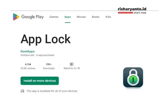 4-Instal Apps Lock Pada Perangkat