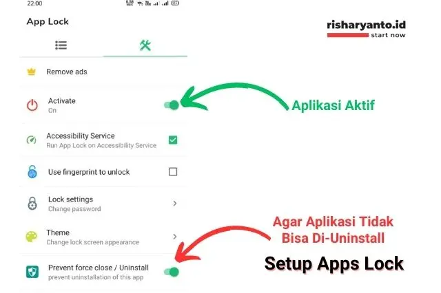 6-Setup Apps Lock Pada Perangkat