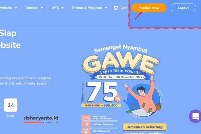 Step 1. Member Area Niagahoster